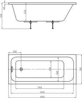 Акриловая ванна Aquatek Мия 160x70 (MIY160-0000001)