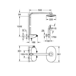 Душевая система Grohe Rainshower System SmartControl 26250LS0