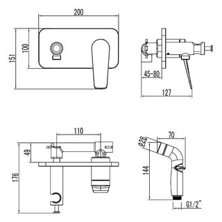 Смеситель с гигиеническим душем Lemark Bronx (LM3720GM) графит