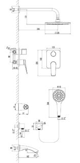 Душевая система Lemark Bronx (LM3722GM) хром