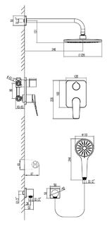 Душевая система Lemark Bronx (LM3729BL) черная