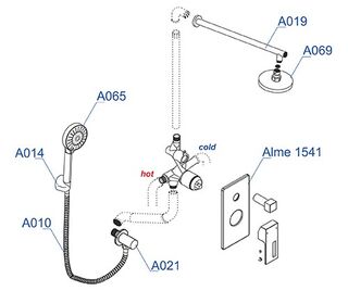 Душевая система WasserKRAFT Alme 1500 (A16069)