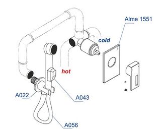 Гигиенический набор WasserKRAFT Alme 1500 (A01557) 120 см