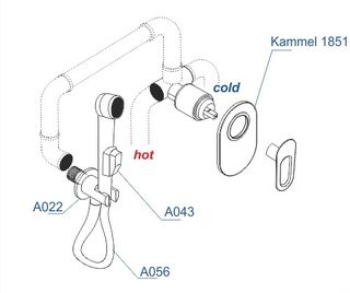 Гигиенический набор WasserKRAFT Kammel 1800 (A111856) 100 см