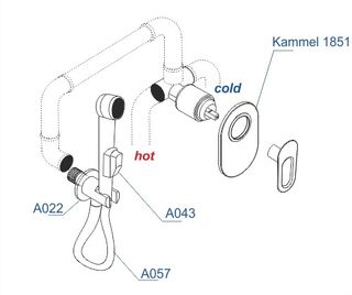 Гигиенический набор WasserKRAFT Kammel 1800 (A111857) 120 см