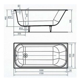Ванна чугунная Wotte Comfort 1800х800х462