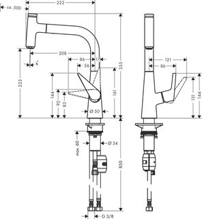 Смеситель для кухни Hansgrohe Talis Select M51 (72822000) хром