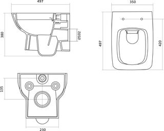 Инсталляция с подвесным унитазом Santek Нео rimless (1.WH50.1.758) (микролифт) кнопка белая