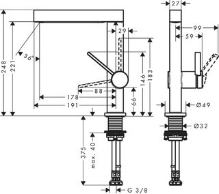 Смеситель для раковины Hansgrohe Finoris 230 (76060000)
