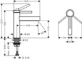Смеситель для раковины Hansgrohe Finoris 110 (76023000)