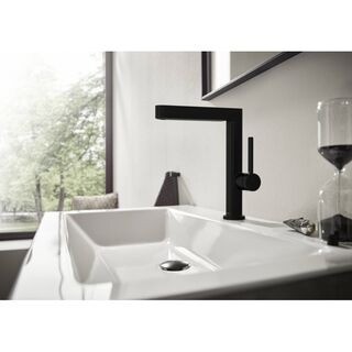 Смеситель для раковины Hansgrohe Finoris (76060670) с донным клапаном, черный матовый