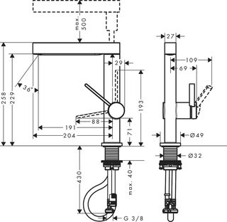 Смеситель для раковины Hansgrohe Finoris (76063000) 230 мм, хром