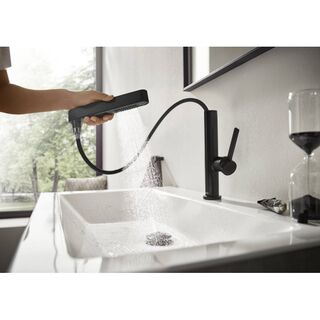 Смеситель для раковины Hansgrohe Finoris 230 2jet Push-Open (76063670) черный матовый