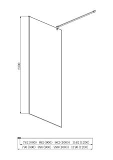 Душевая перегородка Aquatek AQ WIW 08020CH Walk in с держателем 800x2000, профиль хром, стекло прозрачное