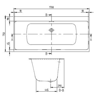 Ванна квариловая Villeroy & Boch Subway 3.0 170х75 UBQ170SBW2DV-01 (белый Alpin)