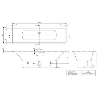 Ванна квариловая Villeroy & Boch Subway 3.0 180х80 UBQ180SBW2DV-01 (белый Alpin)