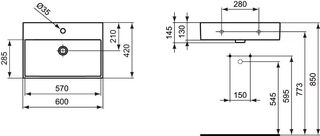 Раковина накладная Ideal Standard Strada K077801 (60x42)