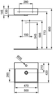 Раковина накладная Ideal Standard Strada K077701 (50x42)