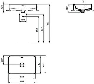 Раковина накладная Ideal Standard Strada II T299901 (60х40)