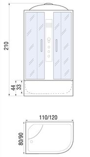 Душевая кабина River Dunay 120/80/44 R МТ (120х80)