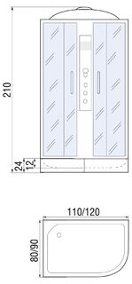 Душевая кабина River Dunay 120/90/24 L TH (120х90)