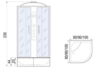 Душевая кабина River Dunay XL 90/44 TH (90х90x230)