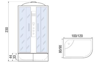 Душевая кабина River Dunay XL 120/90/44 TH L (120х90x230), левая