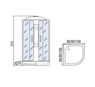 Душевая кабина River Nara 80/24 MT (80х80) без купола
