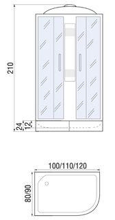 Душевая кабина River Nara 120/90/24 MT L (120х90)
