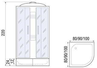Душевая кабина River Nara Light XL 90/24 MT (90х90x220)