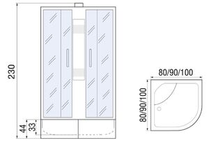 Душевая кабина River Nara XL 100/44 MT (100х100x230)