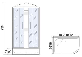 Душевая кабина River Nara XL 110/80/44 MT L (110х80x230), левая