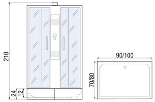 Душевая кабина River Quadro 100/80/24 MT (100х80) без купола