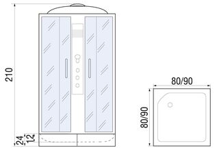 Душевая кабина River Quadro 80/24 MT (80х80) без купола
