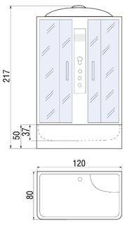 Душевая кабина River Sena 120/80/50 TH (120х80)