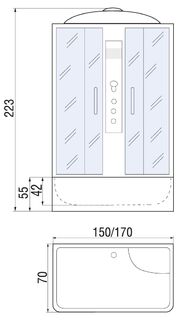 Душевая кабина River Sena 170/70/55 MT (170х50)