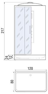 Душевая кабина River Vitim 120/80/24 TH (120х80)