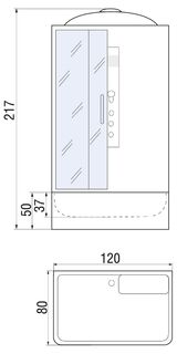 Душевая кабина River Vitim 120/80/50 MT (120х80)