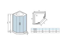 Душевая кабина Welt Wasser WW500 Nesse 1004 (100х100)