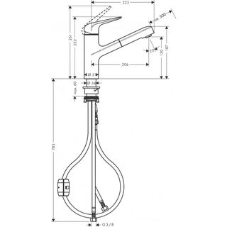 Смеситель для кухни Hansgrohe Focus M42 (71814000) с вытяжным изливом