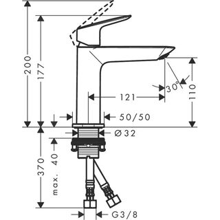 Смеситель для раковины Hansgrohe Logis Fine (71253000) хром, без донного клапана