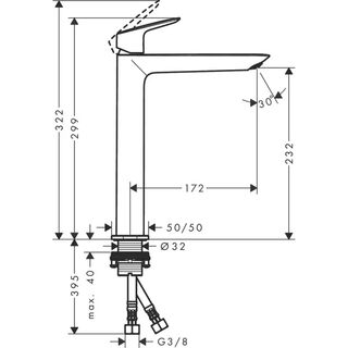 Смеситель для раковины Hansgrohe Logis Fine (71258000) хром, без донного клапана