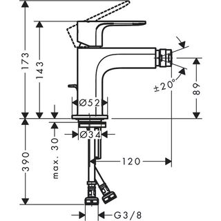 Смеситель для биде Hansgrohe Rebris E (72213000)