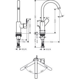Смеситель для раковины Hansgrohe Rebris S (72536000)