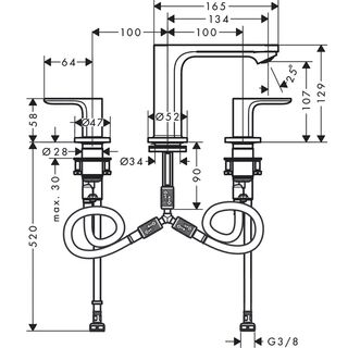 Смеситель для раковины Hansgrohe Rebris S (72530000)