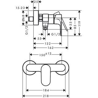 Смеситель для душа Hansgrohe Rebris S (72640670)