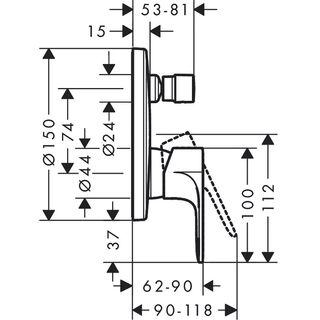 Смеситель для душа Hansgrohe Rebris S (72466000)