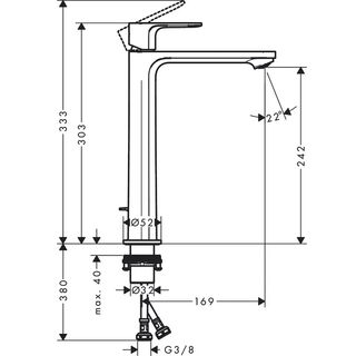 Смеситель для раковины Hansgrohe Rebris S CoolStart EcoSmart+ (72590670) чёрный матовый