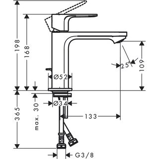Смеситель для раковины Hansgrohe Rebris S CoolStart (72519670) чёрный матовый