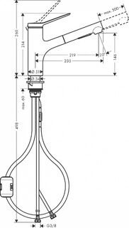 Смеситель для кухни Hansgrohe Zesis M33 (74800670) матовый черный